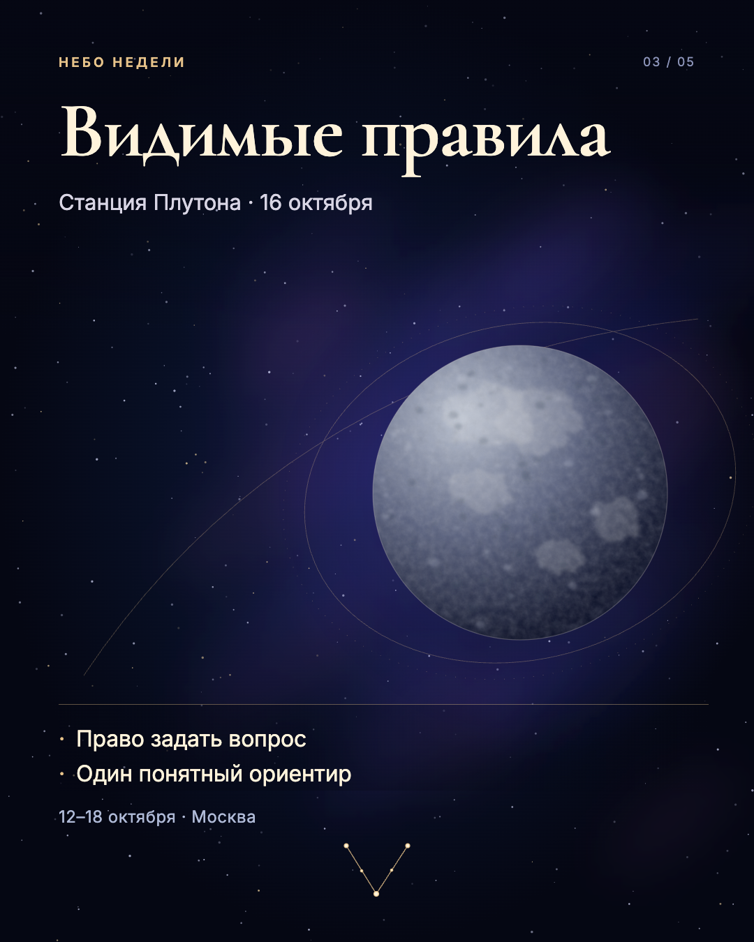 Небо 12–18 октября: Плутон и правила сообщества