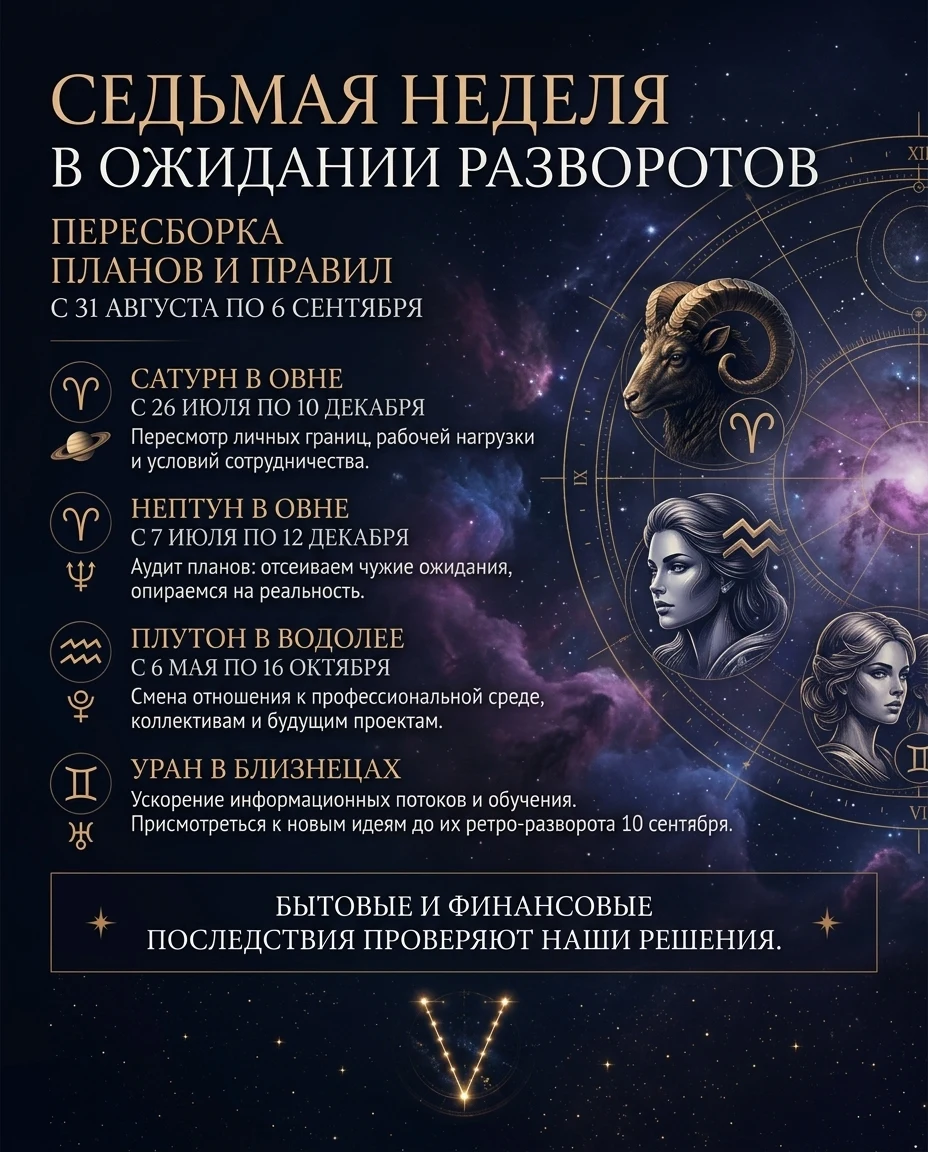 С 31 августа по 6 сентября я смотрю на неделю как на время настройки…